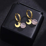 Romantic Stainless Steel Star Sun Flower Earrings For Women Couple