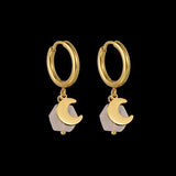 Romantic Stainless Steel Star Sun Flower Earrings For Women Couple
