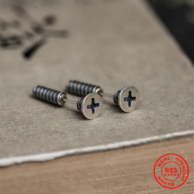 925 Silver Vintage Stud Earrings Halloween Gift