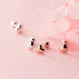 Trustdavis 925 Silver Heart Beads Stud Earrings Wedding Party S925 Jewelry