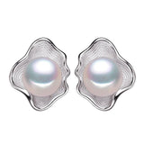 Vintage Shell Stud Earrings 925 Sterling Silver Jewelry