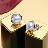 Vintage Shell Stud Earrings 925 Sterling Silver Jewelry