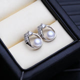 Vintage Shell Stud Earrings 925 Sterling Silver Jewelry