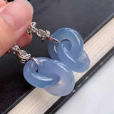 Chalcedony Lavender Interlocking Earrings Chinese Style Engagement Jewelry