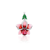 Pink Enamel Flower Small Earrings French Hook Women's Earrings