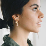 925 Silver Star Moon Chain Drop Earring Rock Punk Jewels