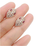 Purple Plated 14K Rose Crystal Ruby Earrings Women Unisex Novelty Jewelry