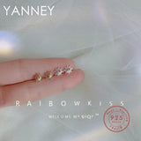 925 Sterling Silver Sun Stud Earrings Women Party Gift