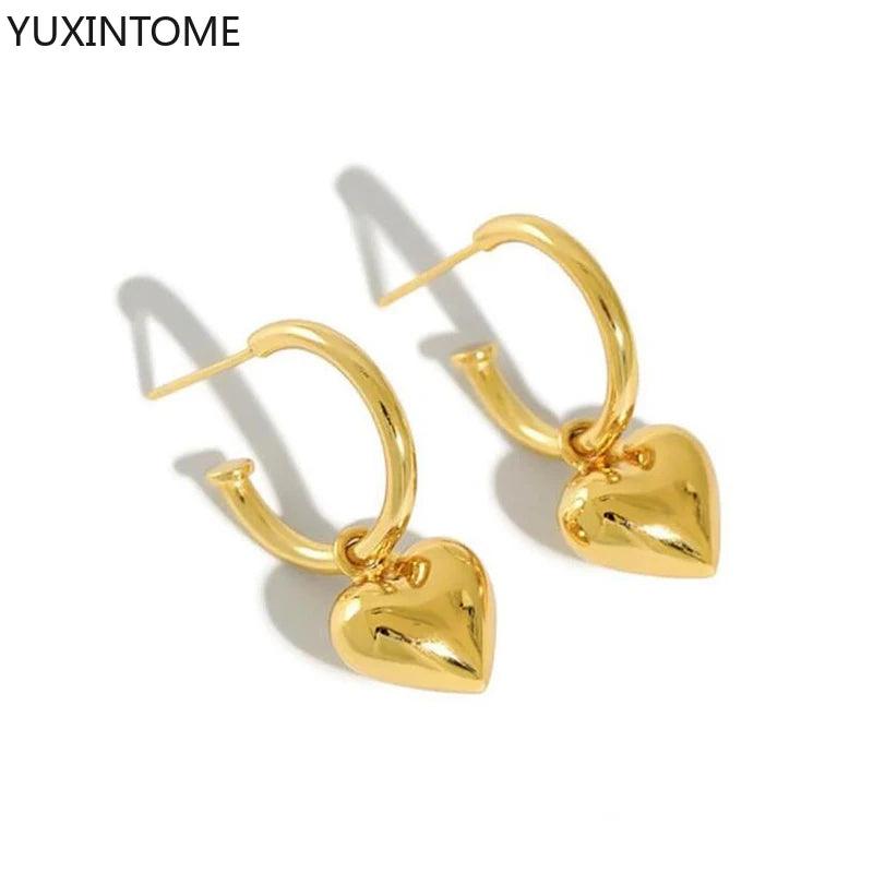 925 Silver Heart Drop Earrings for Women Girls