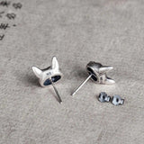 925 Silver Cat Mask Stud Earring Street Punk Style