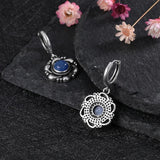925 Silver Kyanite Hoop Earrings Moonstone Drop Earrings