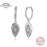925 Silver Hoop Earrings Zircon Round Huggie Piercing Earings