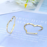 925 Sterling Silver Earrings Two Colors Love Heart Hoop Earrings For Women