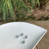 Aquamarine 925 Silver Stud Earrings for Women