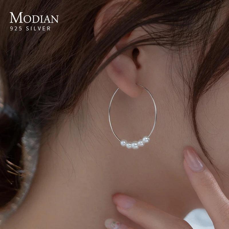 925 Silver Big Circle Hoop Earrings for Women
