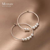 925 Silver Big Circle Hoop Earrings for Women