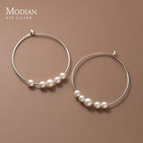 925 Silver Big Circle Hoop Earrings for Women