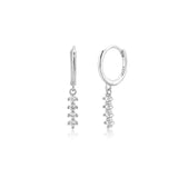 Sterling Silver Zircon Rainbow 12 Drop Earrings Wedding Jewelry