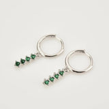 Sterling Silver Zircon Rainbow 12 Drop Earrings Wedding Jewelry