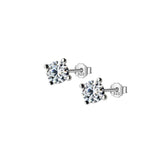 TrustDavis Silver CZ 3mm Stud Earrings For Women Girls Kids Silver Jewelry