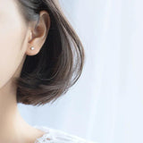 TrustDavis Silver CZ 3mm Stud Earrings For Women Girls Kids Silver Jewelry