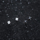TrustDavis Silver CZ 3mm Stud Earrings For Women Girls Kids Silver Jewelry