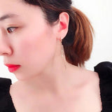 14k Rose Gold Plated Purple Chain Fringe Bead Drop Earrings
