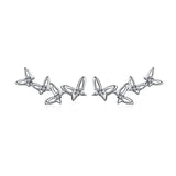 925 Silver Dancing Butterfly Stud Earrings, Party Jewelry for Women