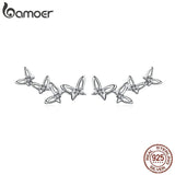 925 Silver Dancing Butterfly Stud Earrings, Party Jewelry for Women