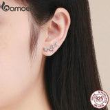 925 Silver Dancing Butterfly Stud Earrings, Party Jewelry for Women