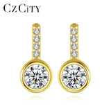 925 Silver Stud Earrings Women Wedding CZ Brincos Bijoux Christmas