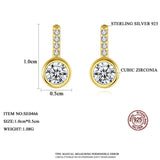 925 Silver Stud Earrings Women Wedding CZ Brincos Bijoux Christmas