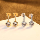 925 Silver Stud Earrings Women Wedding CZ Brincos Bijoux Christmas