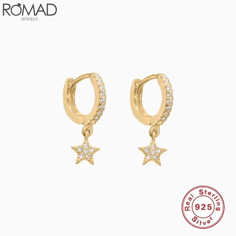 925 Silver Star Pendant Earrings for Women