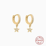 925 Silver Star Pendant Earrings for Women