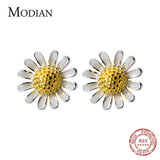Sterling Silver Daisy Flower Stud Earrings for Women