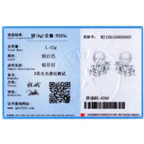925 Silver CZ Pearl Stud Earrings for Women Girls