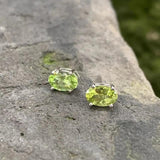 Natural Peridot 925 Sterling Silver Stud Earrings For Women Jewelry Gift