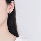 925 Silver Geometric Car Flower Earrings Woman Charm Jewelry