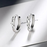 925 Silver Geometric Car Flower Earrings Woman Charm Jewelry