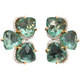 14K Purple Plated Emerald Foliage Earrings for Women