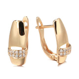 Geometric Zircon Rose Clip Earrings 585 Party Jewelry