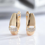Geometric Zircon Rose Clip Earrings 585 Party Jewelry