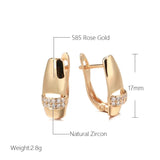 Geometric Zircon Rose Clip Earrings 585 Party Jewelry