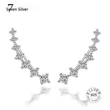 925 Silver 4 Claws 7 Stars Zircon Clip Earrings Ear Cuff