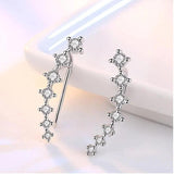 925 Silver 4 Claws 7 Stars Zircon Clip Earrings Ear Cuff