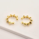 925 Silver Spike Zircon Ear Cuff Earbar Non Piercing Clips Women Earcuff