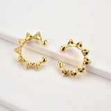 925 Silver Spike Zircon Ear Cuff Earbar Non Piercing Clips Women Earcuff