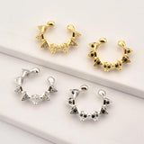 925 Silver Spike Zircon Ear Cuff Earbar Non Piercing Clips Women Earcuff