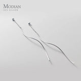 925 Sterling Silver Wave Drop Earrings for Women